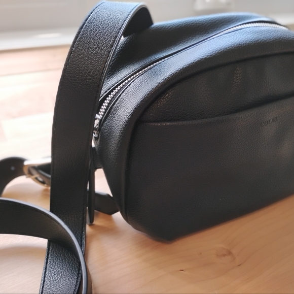 Colab Black Vegan Leather Crossbody Purse - Picture 2 of 9